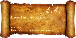 Lendler Antónia névjegykártya